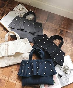 Amazon | [神戸レタス] フリル ヌビバッグ レディース パール